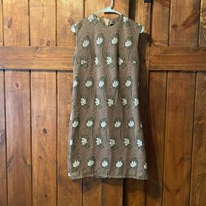 Vintage Floral Sleeveless Dress